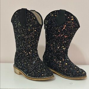 Sparkly Black Kids Boots